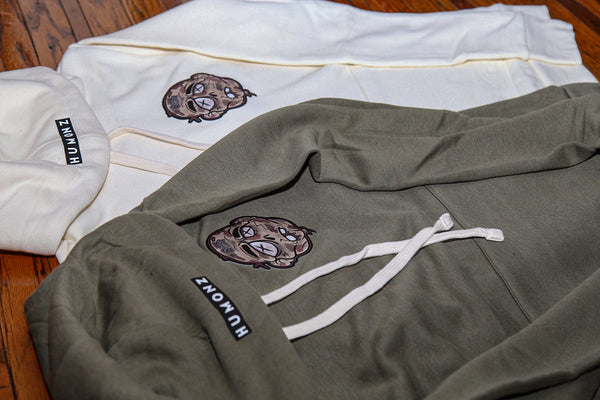 Patch hoodie cream