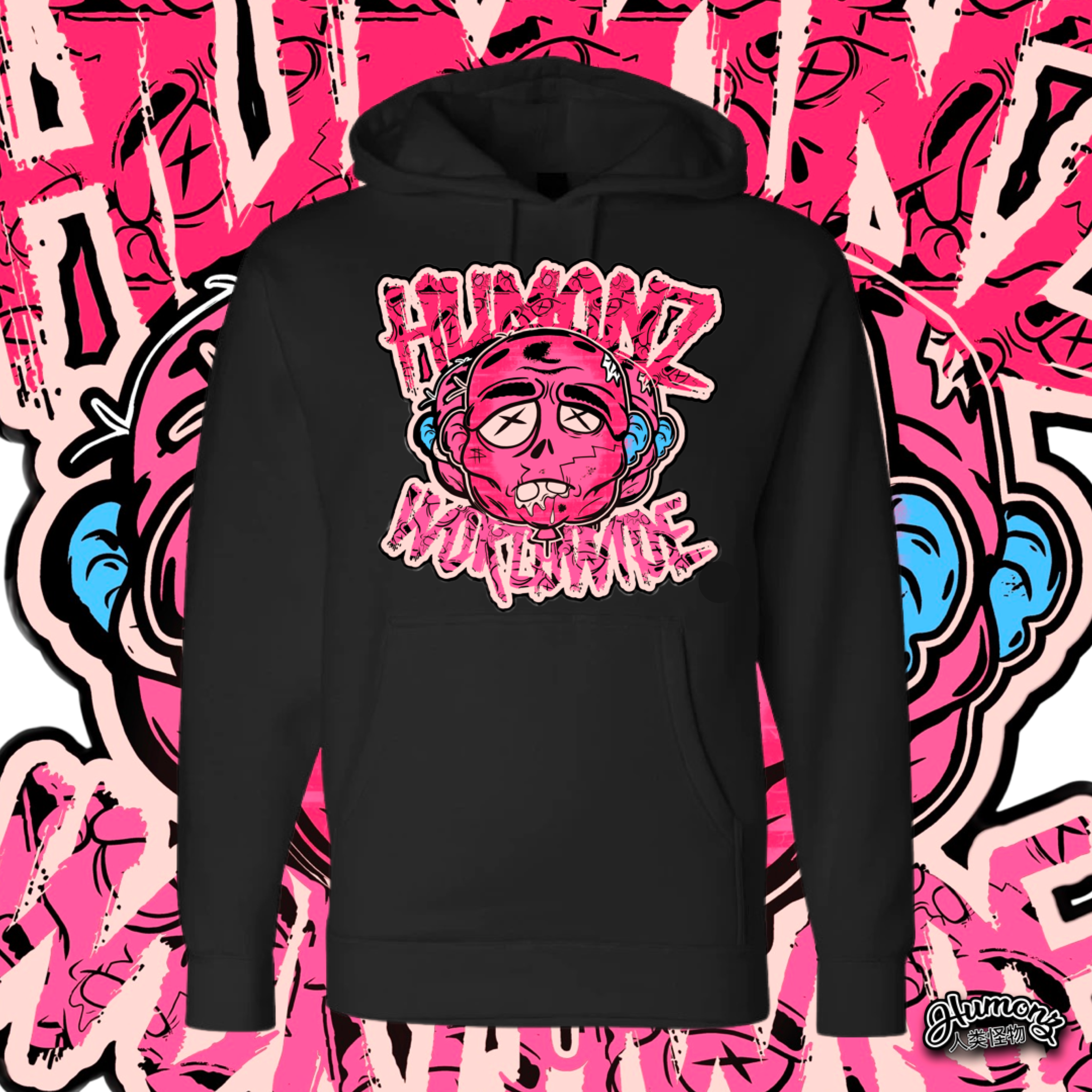 Pink and blue worldwide hoodie